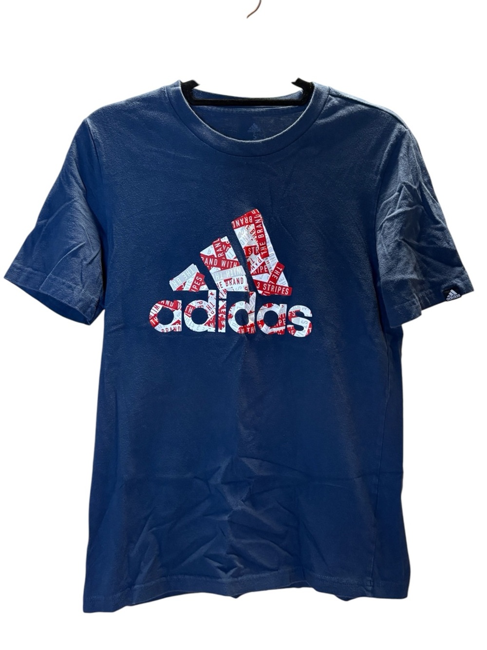 adidas Navy Short-Sleeve Tee with Red & White Logo